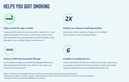 Nicotex 2mg Ultra Mint Flavour Sugar Free Strip Of 9 Nicotine Gums