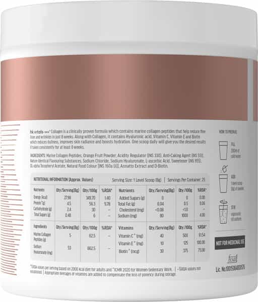 Hk Vitals Marine Collagen Supplements (Mango | 200G) |Vitamin C | E