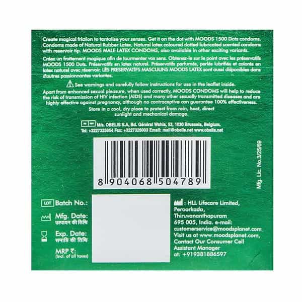 Moods Silver 1500 Dots Condoms - 3'S
