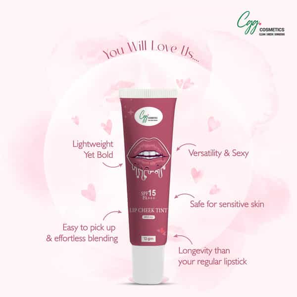 Cgg Cosmetics Lip & Cheek Tint 123 | Spf 15 | Gimme Mauve | 7G |Matte Finish|Vitamin E & Rosehip Oil