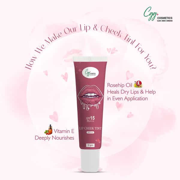 Cgg Cosmetics Lip & Cheek Tint 123 | Spf 15 | Gimme Mauve | 7G |Matte Finish|Vitamin E & Rosehip Oil