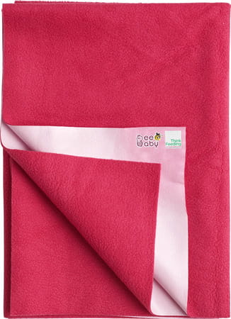 Beebaby Ultradry Waterproof Baby Bed Protector / Dry Sheet Large Size -140 X 100 Cm - (Dark Red)