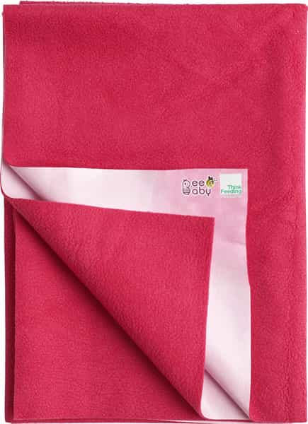 Beebaby Ultradry Waterproof Baby Bed Protector / Dry Sheet Large Size -140 X 100 Cm - (Dark Red)