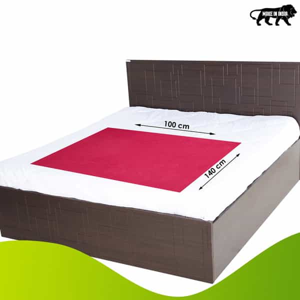Beebaby Ultradry Waterproof Baby Bed Protector / Dry Sheet Large Size -140 X 100 Cm - (Dark Red)