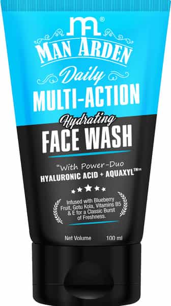Man Arden Daily Multi-Action Daily Hydrating Face Wash 100Ml For Dry Skin Aquaxyl 100 Ml