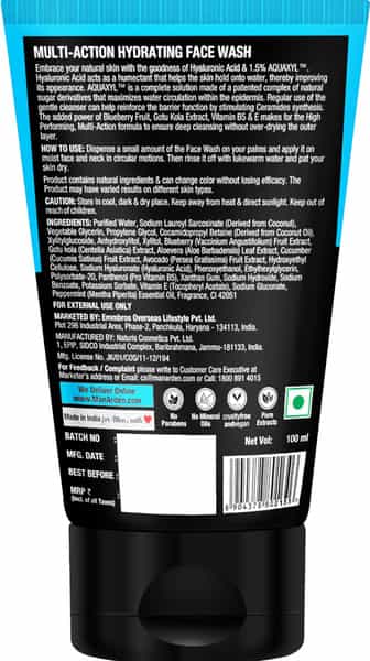 Man Arden Daily Multi-Action Daily Hydrating Face Wash 100Ml For Dry Skin Aquaxyl 100 Ml