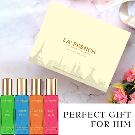 La French City Of Dreams Perfume Gift Set For Men (paris | Tokyo | New York & Rio) 4x20ml