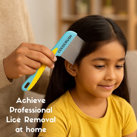Coco Crush Lice & Nits Removal Long-Handle Comb | Close-Set Teeth | Gentle | Precise Tooth Design