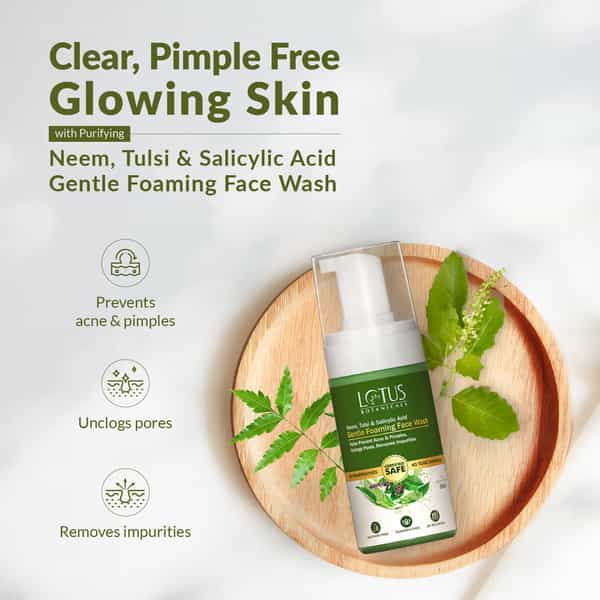 Lotus Botanicals Neem | Tulsi & Salicylic Acid Gentle Foaming Face Wash 120Ml