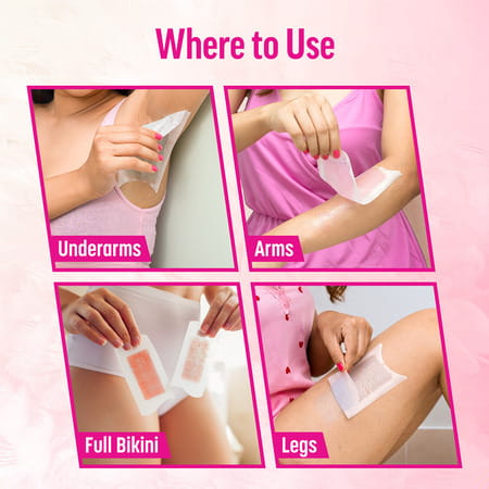 Veet Professional Waxing Strips Kit For Sensitive Skin | Almond Oil & Cornflower Scent 20 Strips