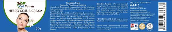 Ved Tattva Herbo Scrub Cream - 50 Gms Skin Scrub Cream - For All Skin Types