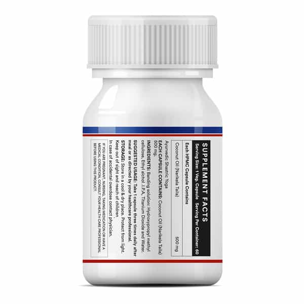 Inlife Extra Virgin Cold Pressed Coconut Oil Capsules 500Mg 60 Vegetarian Capsules