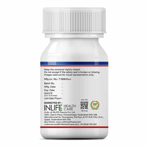 Inlife Extra Virgin Cold Pressed Coconut Oil Capsules 500Mg 60 Vegetarian Capsules