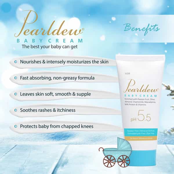 Pearldew Baby Cream 50 Gm | With Calendula & Milk Protein | Paraben Free (Pack Of 4)