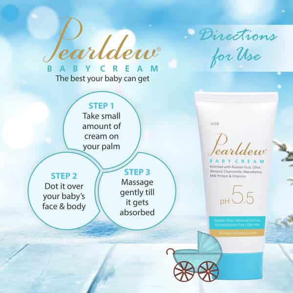 Pearldew Baby Cream 50 Gm | With Calendula & Milk Protein | Paraben Free (Pack Of 4)