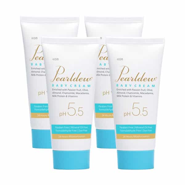 Pearldew Baby Cream 50 Gm | With Calendula & Milk Protein | Paraben Free (Pack Of 4)