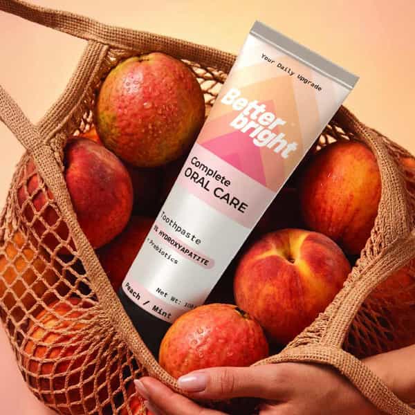 Peach Mint Teeth Whitening| Toothpaste For Sensitivity & Cavity| 5% Hap + Nhap| Sls Free| 3 X 100G