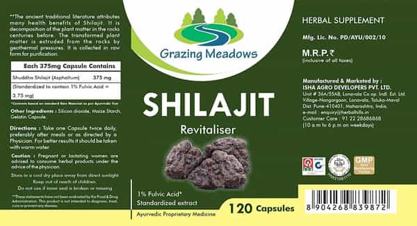 Grazing Meadows Shilajit Capsule 120 Capsules (Pack Of 5)