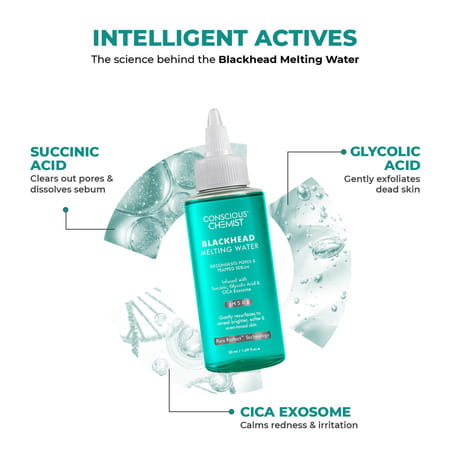 Conscious Chemist Blackhead Melting Water | 50Ml Pore Toner With Glycolic & Succinic Acid