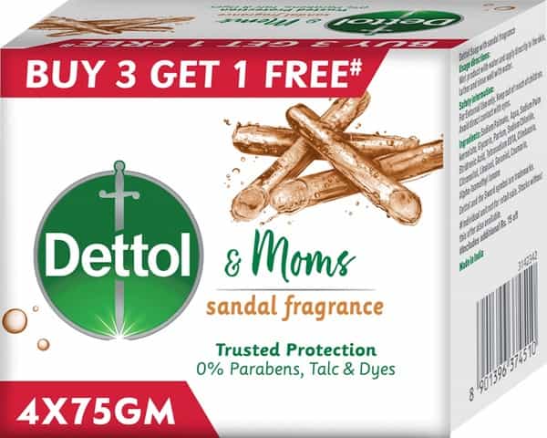 Dettol & Moms Bathing Soap Sandal - 75Gm ( Buy 3 Get 1 )