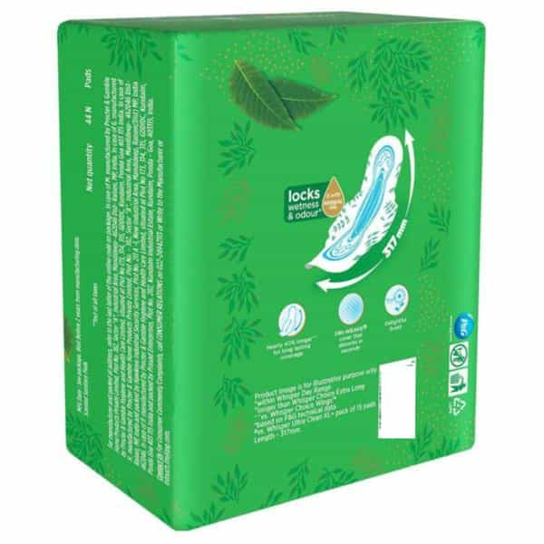 Whisper Ultra Clean Sanitary Pads - 44 Pieces (Xl Plus)