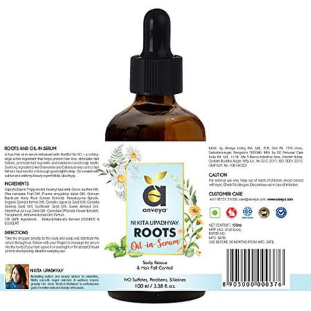 Anveya Roots Hair Oil-In-Serum 100ml For Hair Fall Control & Scalp Rescue.