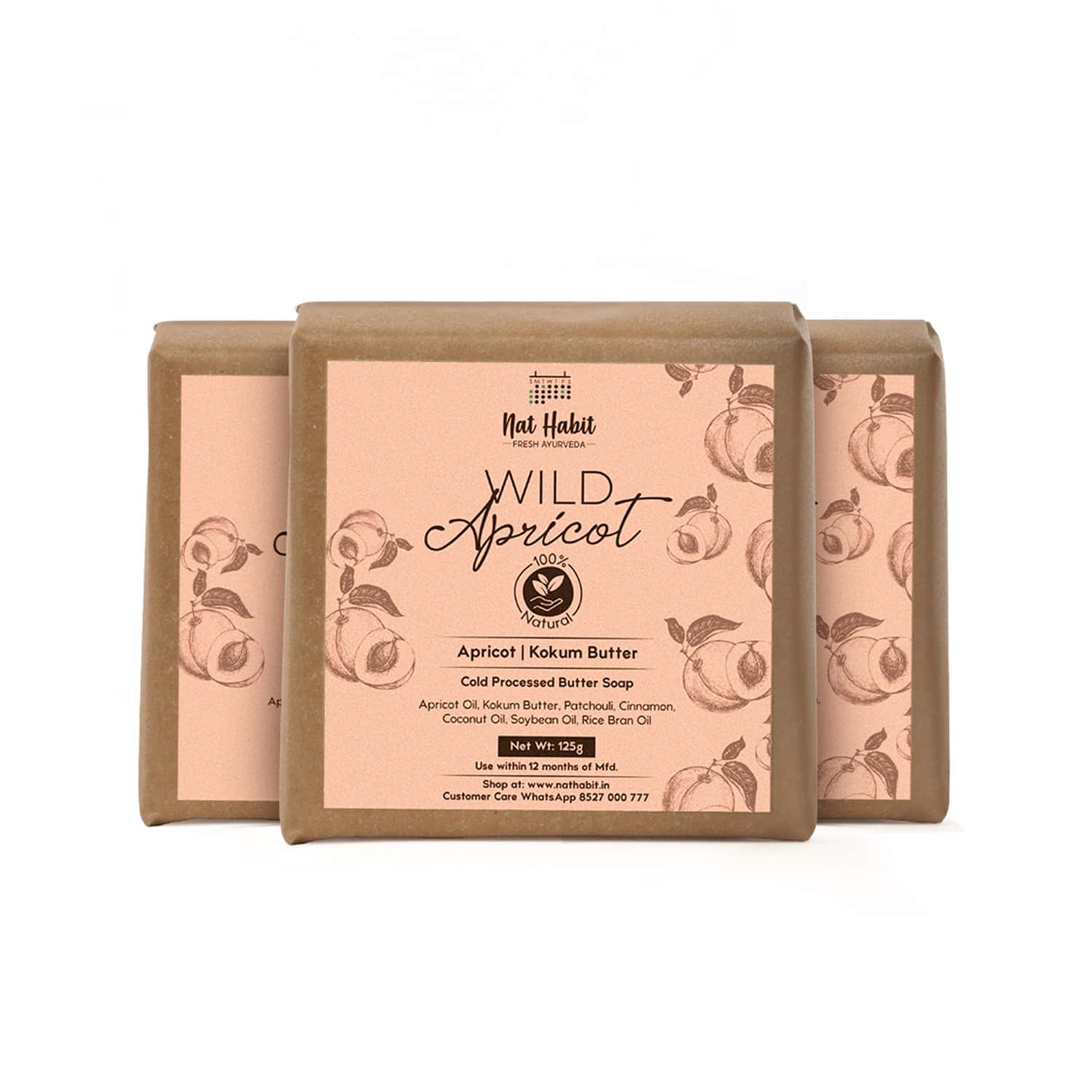 Nat Habit Wild Apricot Soap - Protects Natural Oils | Fights Aging & Clears Blemishes (125g)