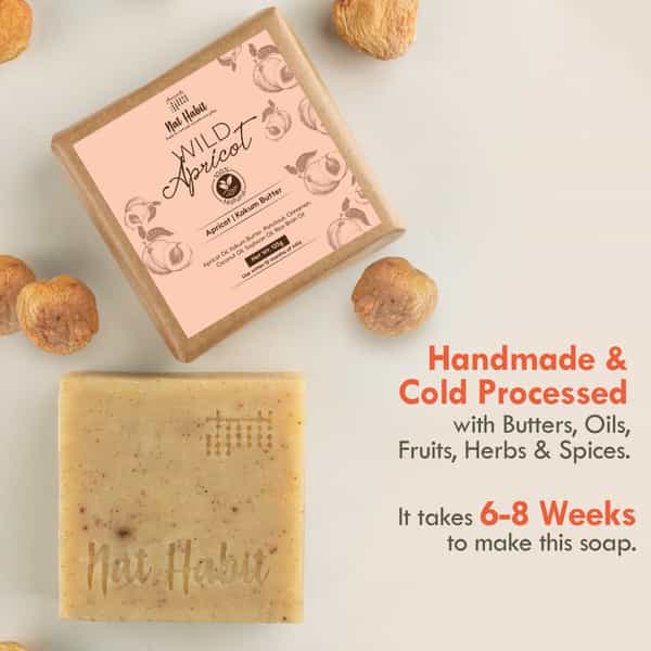 Nat Habit Wild Apricot Soap - Protects Natural Oils | Fights Aging & Clears Blemishes (125G)