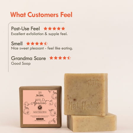 Nat Habit Wild Apricot Soap - Protects Natural Oils | Fights Aging & Clears Blemishes (125g)