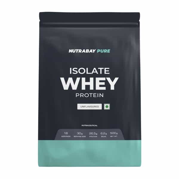 Nutrabay Pure 100% Whey Protein Isolate Unflavoured - 500G