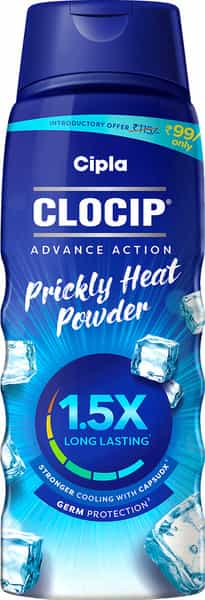 Clocip Advance Action Prickly Heat Powder - 150 Gm (Pack Of 4)