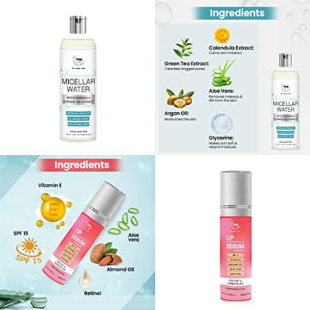 Tnw-The Natural Wash Skin & Lip Care Combo With Micellar Water & Lip Serum