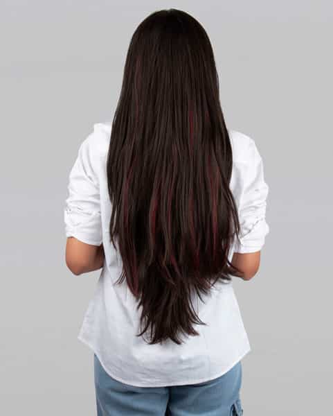 Streak Street Clip-In 24" Burgundy Straight Hair Extensions