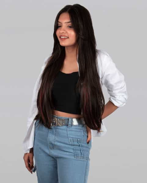 Streak Street Clip-In 24" Burgundy Straight Hair Extensions