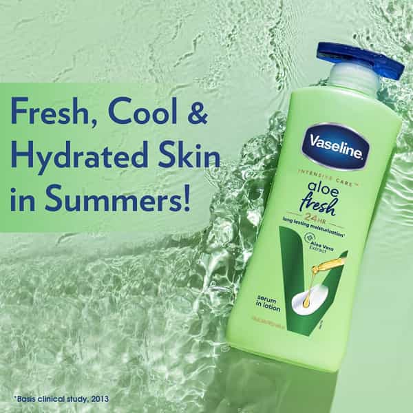 Vaseline Aloe Fresh Body Lotion | 24 Hr Long Lasting Moisturisation | 600Ml