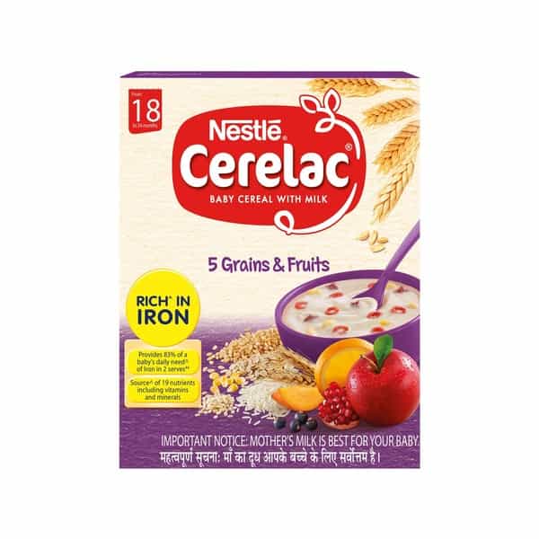 Nestle Cerelac Baby Cereal With Milk Grains And Fruits Baby Food (From 18 To 24 Months) Box Of 300 G