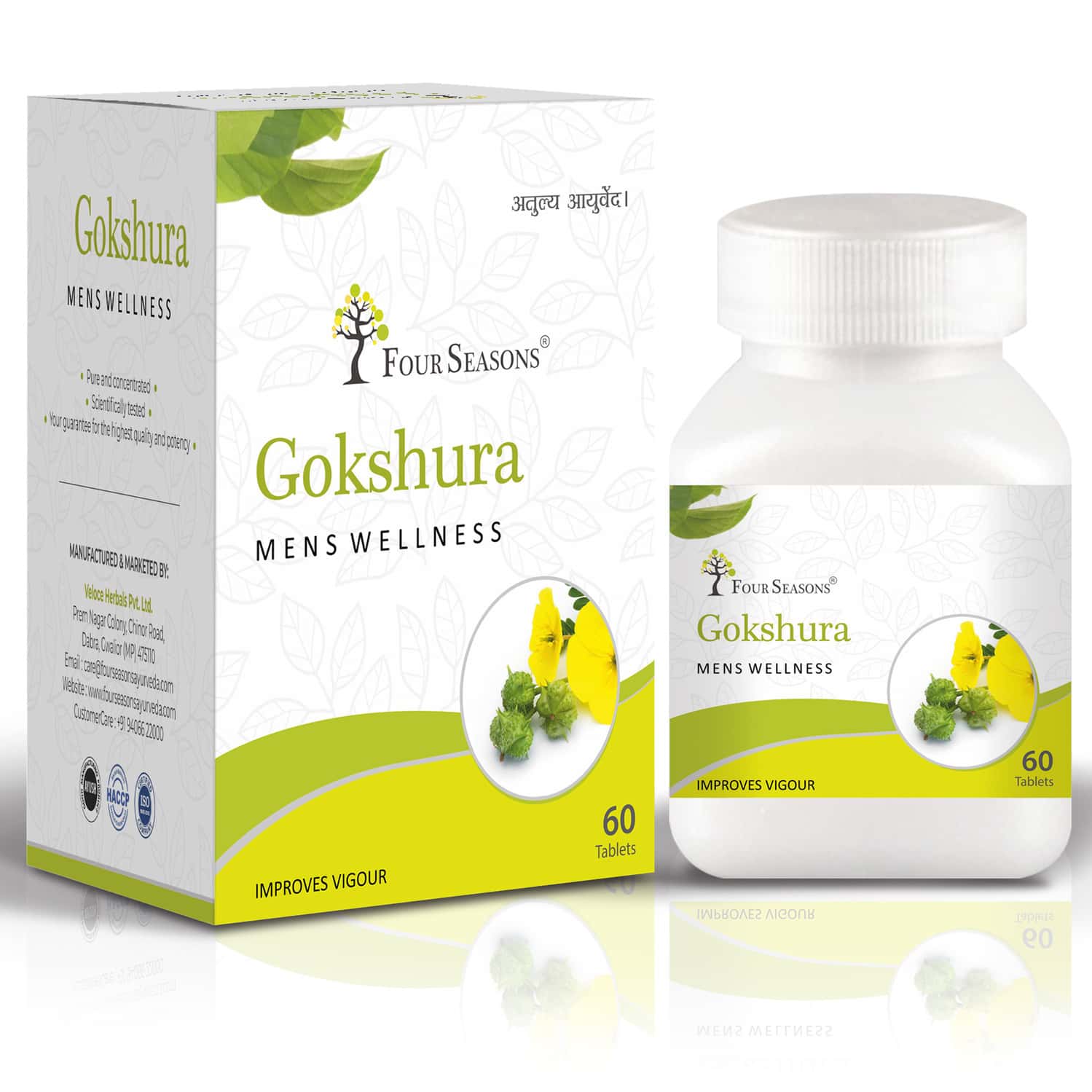 Four Seasons Gokshura Tablets, 60 Tabs | Boost Energy, Testosterone, Performance, Muscle, & Vigour
