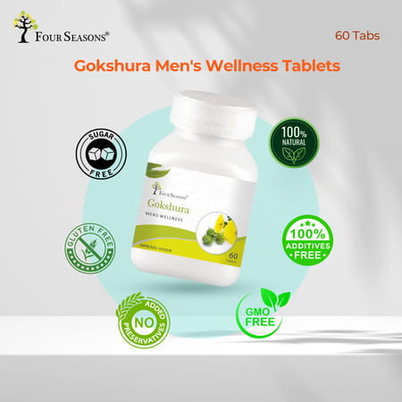 Four Seasons Gokshura Tablets, 60 Tabs | Boost Energy, Testosterone, Performance, Muscle, & Vigour