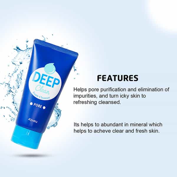 A'pieu Deep Clean Foam Cleanser [Pore] - Korean Face Cleanser - Korean Skincare - 130Ml