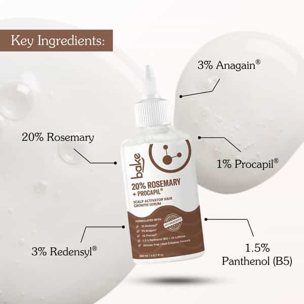 Bake 20% Rosemary & Procapil Hair Growth Serum For Stronger | Thicker Hair-200Ml