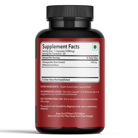 Fitness Veda Ashwagandha Pro 1000 Mg - High Potency Ashwagandha Capsules For Enhanced Absorption