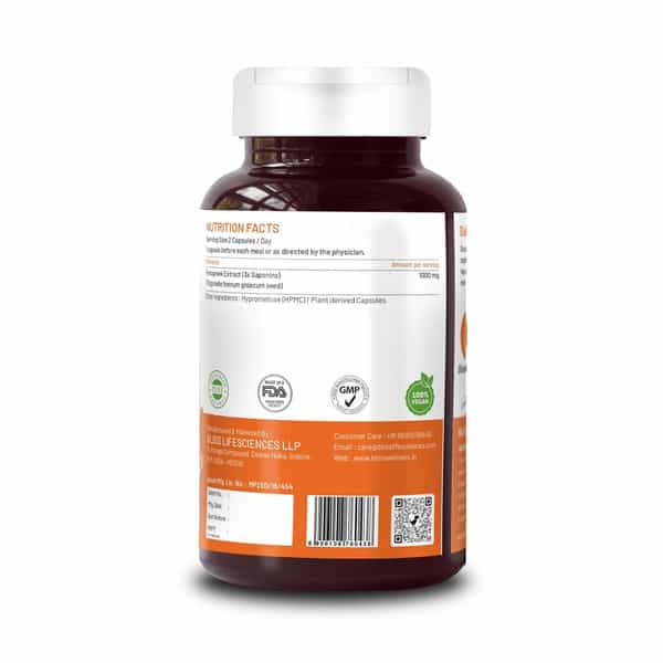 Bliss Welness Fenugreek 3X Saponins For Weight & Sugar Management Supplement|Unisex|60 Capsules
