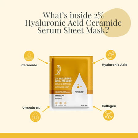 Bake 2% Hyaluronic Acid + Ceramide Sheet Mask For Dry Skin