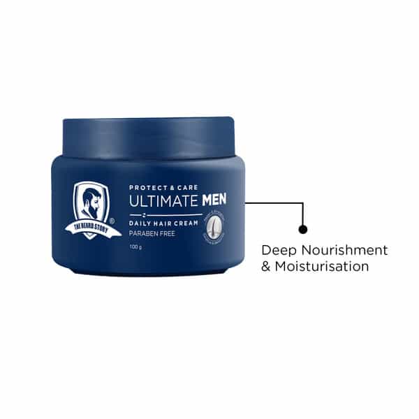 The Beard Story Paraben Free Protect Care Ultimate Men Daily Hair Cream With Vit E | Anti Frizz 100G