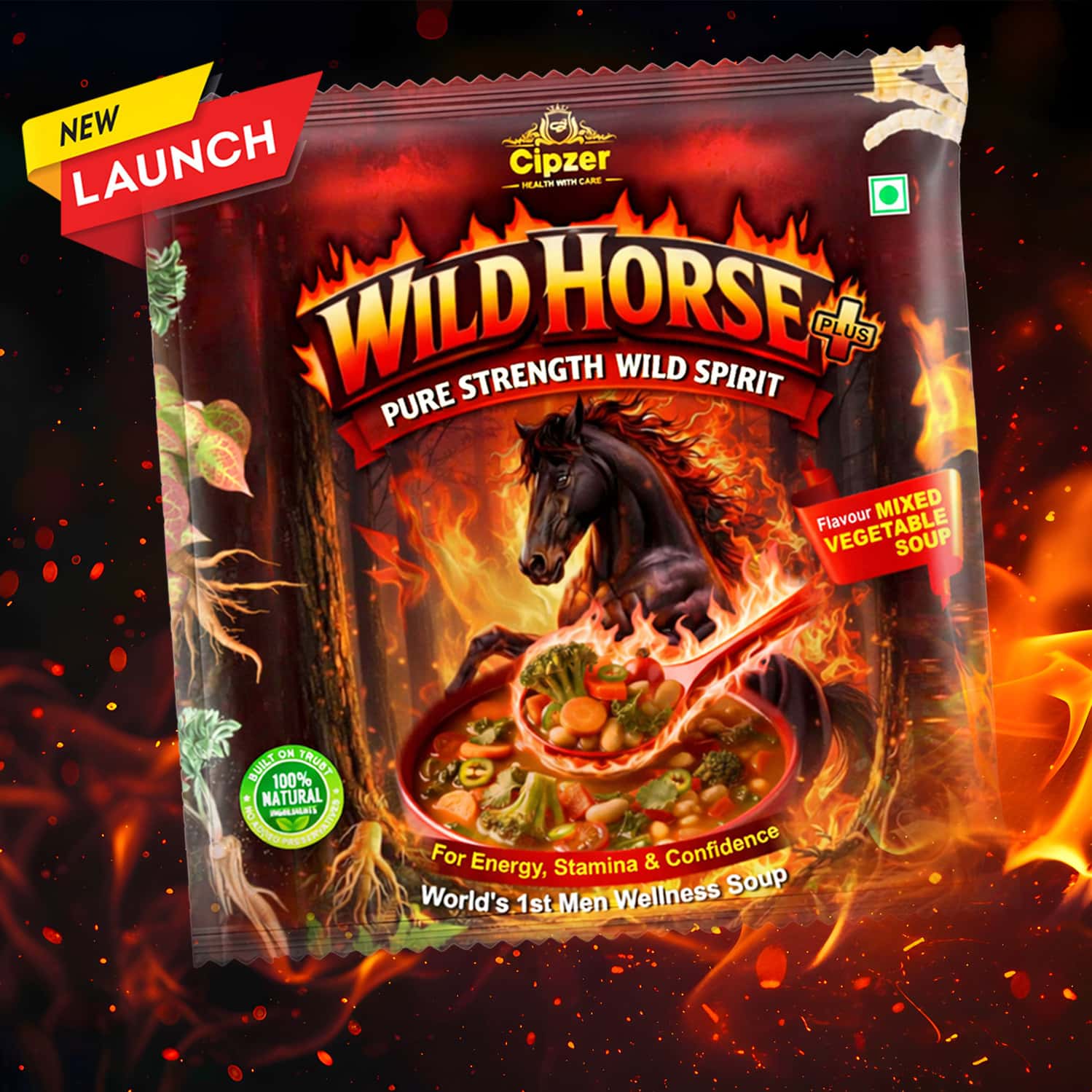 Cipzer Wild Horse Plus Mixed Vegetable Men Wellness Soup For Energy Stamina & Confidence 10 Gm