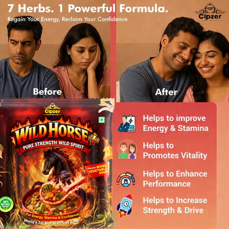 Cipzer Wild Horse Plus Mixed Vegetable Men Wellness Soup For Energy Stamina & Confidence 10 Gm