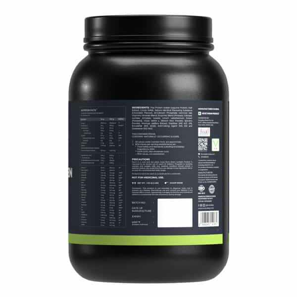 Nutrabay Wellness All-Natural Plant Protein Powder + Superfoods Gourmet Chocolate (Stevia) - 1Kg