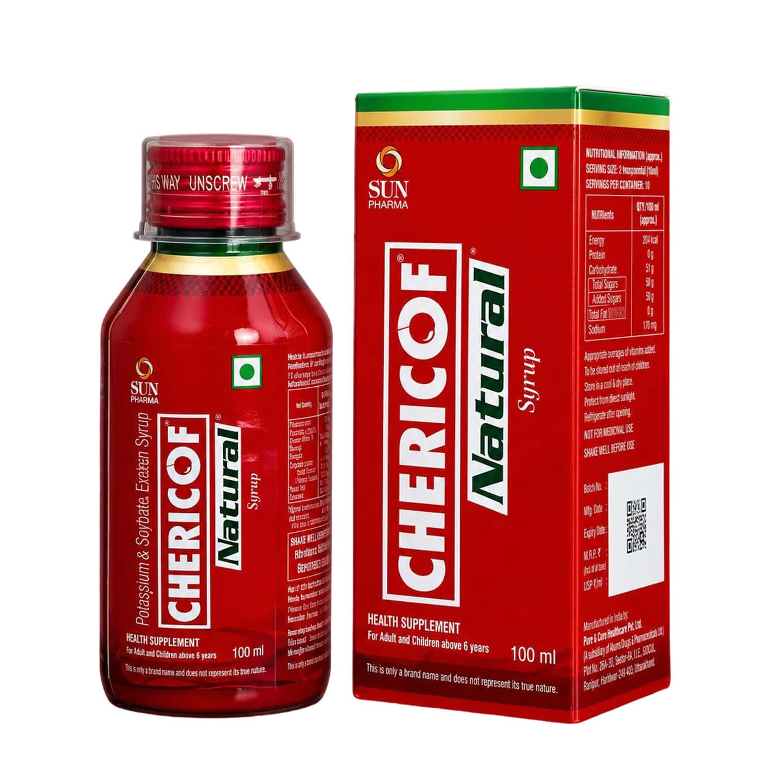 Chericof Natural Bottle Of 100ml Syrup