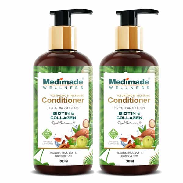 Medimade Volumizing And Thickening Hair Conditioner With Biotin & Collagen - 300 Ml X 2