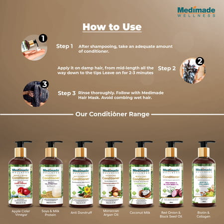 Medimade Volumizing And Thickening Hair Conditioner With Biotin & Collagen - 300 Ml X 2